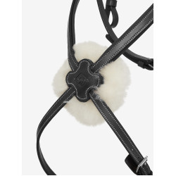 Bridon LeMieux Arika muserolle croisée Noir / argent Bridon LeMieux Arika muserolle croisée Noir / argent