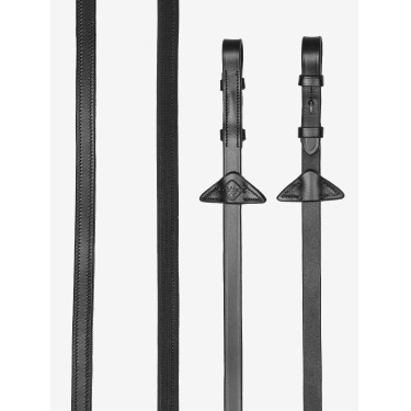 Rubberen / lederen teugels LeMieux Zwart / zilver Rubberen / lederen teugels LeMieux Zwart / zilver