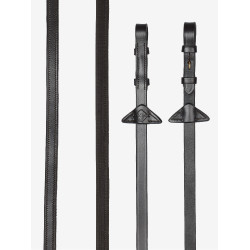 Rênes caoutchouc / cuir LeMieux Havane / laiton Marron