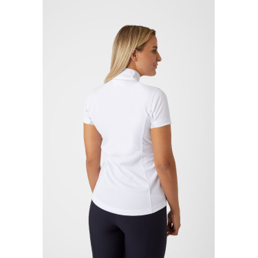 Polo manches courtes Blaire Horze Crescendo femme Blanc / bleu marine