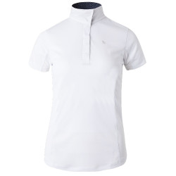 Polo manches courtes Blaire Horze Crescendo femme Blanc / bleu marine