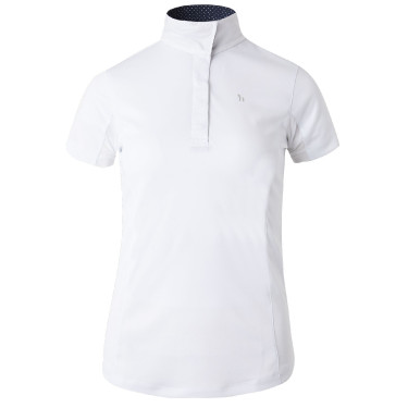 Polo manches courtes Blaire Horze Crescendo femme Blanc / bleu marine