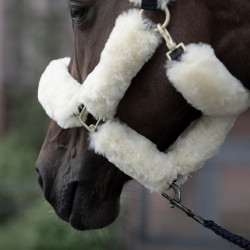 Licol Tremblant Horze mouton véritable Bleu marine foncé