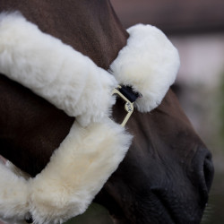 Licol Tremblant Horze mouton véritable Bleu marine foncé