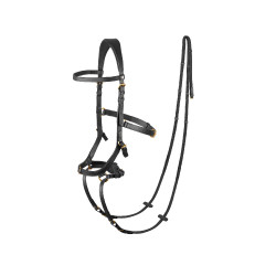Bridon combiné Orlando Horze bitless en cuir Noir Bridon combiné Orlando Horze bitless en cuir Noir