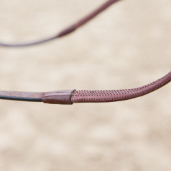 Rênes caoutchouc Fine Prise Horze Marron foncé