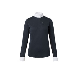 Polo manches longues Blaire Horze femme Bleu marine