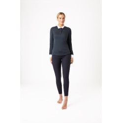 Polo manches longues Blaire Horze femme Bleu marine