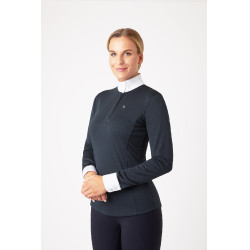 Polo manches longues Blaire Horze femme Bleu marine