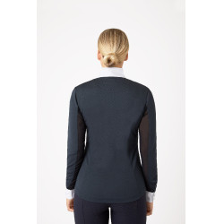 Polo manches longues Blaire Horze femme Bleu marine