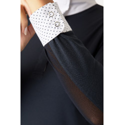 Polo manches longues Blaire Horze femme Bleu marine