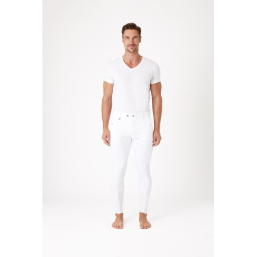 Pantalon à basanes silicone Horze Grand Prix homme Blanc Pantalon à basanes silicone Horze Grand Prix homme Blanc