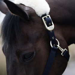 Licol Laurier Horze mouton véritable Bleu marine foncé Licol Laurier Horze mouton véritable Bleu marine foncé