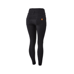 Pantalon d'équitation taille haute Tara silicone fond intégral femme Horze Noir