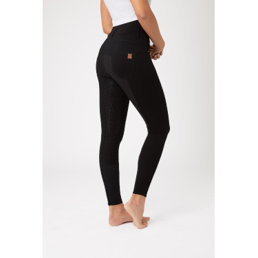 Paardrijbroek met hoge taille Tara siliconen full grip dames Horze Zwart Paardrijbroek met hoge taille Tara siliconen full grip dames Horze Zwart