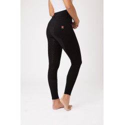 Pantalon d'équitation taille haute Tara silicone fond intégral femme Horze Noir