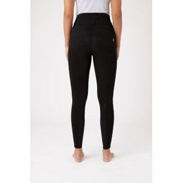 Paardrijbroek met hoge taille Tara siliconen full grip dames Horze Zwart Paardrijbroek met hoge taille Tara siliconen full grip dames Horze Zwart