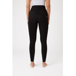 Pantalon d'équitation taille haute Tara silicone fond intégral femme Horze Noir