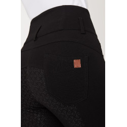 Pantalon d'équitation taille haute Tara silicone fond intégral femme Horze Noir