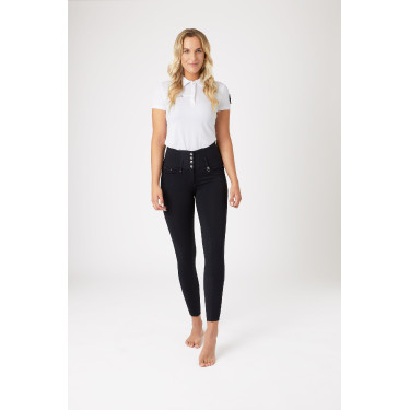 Paardrijbroek met hoge taille Tara siliconen full grip dames Horze Paardrijbroek met hoge taille Tara siliconen full grip dames Horze