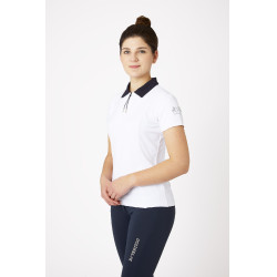 Polo de concours manches courtes Claudine femme B Vertigo Blanc / bleu marine