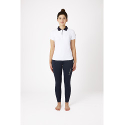 Wedstrijdpolo met korte mouwen Claudine dames B Vertigo Wit / marineblauw