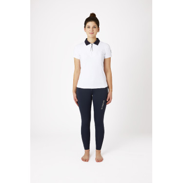 Wedstrijdpolo met korte mouwen Claudine dames B Vertigo Wit / marineblauw