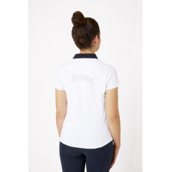 Polo de concours manches courtes Claudine femme B Vertigo Blanc / bleu marine