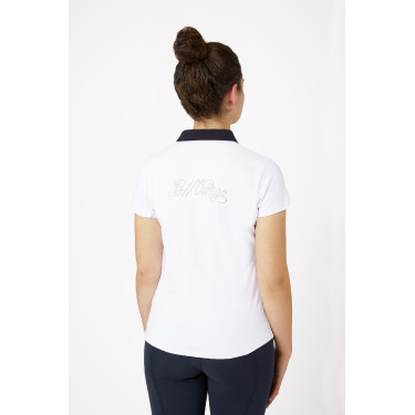 Polo de concours manches courtes Claudine femme B Vertigo Blanc / bleu marine