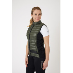 Ultra-lichte mouwloze paardrijbodywarmer B Vertigo Sia dames Lievergroen