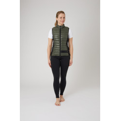 Ultra-lichte mouwloze paardrijbodywarmer B Vertigo Sia dames Lievergroen