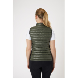 Ultra-lichte mouwloze paardrijbodywarmer B Vertigo Sia dames Lievergroen