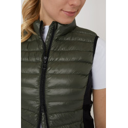Ultra-lichte mouwloze paardrijbodywarmer B Vertigo Sia dames Lievergroen