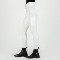 Pantalon d'équitation Euro-Star Aurelia Competition Grip Connect Full Blanc