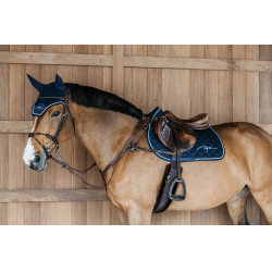 Jachtborsttuig 5 punten met elastieken D Collection Dy'on Bruin Jachtborsttuig 5 punten met elastieken D Collection Dy'on Bruin