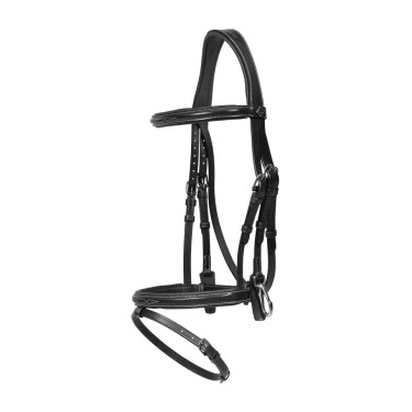 Bridon Muserolle Combinée avec Montants à Mousquetons Working by Dy'on Noir