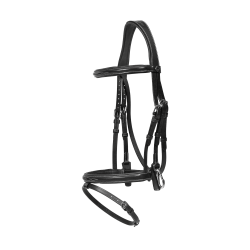 Combinatie Neusriem met Bakstukken en Musketons Working by Dy'on Zwart Combinatie Neusriem met Bakstukken en Musketons Working by Dy'on Zwart