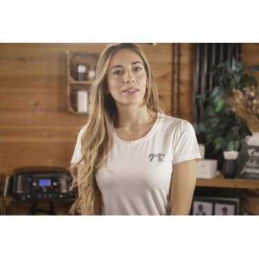 T-shirt Tecty Pénélope korte mouwen Ecru Wit