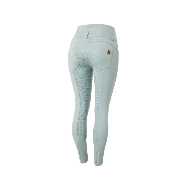 Pantalon d'équitation taille haute Tara silicone fond intégral femme Horze Aqua grey Bleu