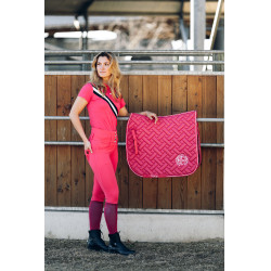 Paardrijbroek met hoge taille Tara siliconen full grip dames Horze Rood red