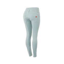 Pantalon d'équitation taille haute Tara silicone fond intégral femme Horze Bleu argent