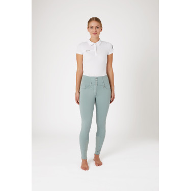 Pantalon d'équitation taille haute Tara silicone fond intégral femme Horze Bleu argent