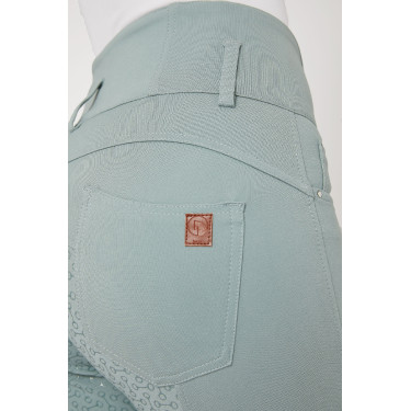 Pantalon d'équitation taille haute Tara silicone fond intégral femme Horze Bleu argent