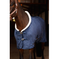 Lincoln fleece deken met nekrand van bont Horze Marine Marineblauw