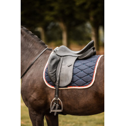 Tapis de selle de dressage B Vertigo Amory avec monogramme brodé Marine foncé Bleu