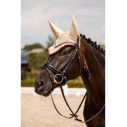 Bonnet Amory pour chevaux anti-bruit B Vertigo Teck beige Jaune