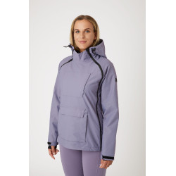 Veste d'équitation imperméable Horze Ayla avec fermetures éclair femme Raisin royal Violet
