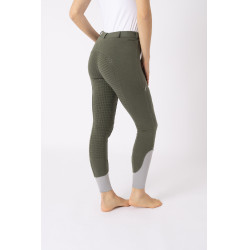 Pantalon d'équitation Horze Felicia fond intégral grip Vert scarabée