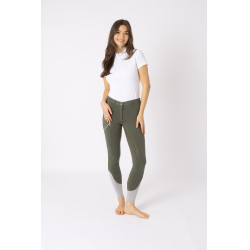 Pantalon d'équitation Horze Felicia fond intégral grip Vert scarabée