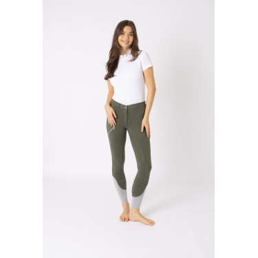 Pantalon d'équitation Horze Felicia fond intégral grip Vert scarabée Pantalon d'équitation Horze Felicia fond intégral grip Vert scarabée